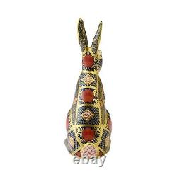 Royal Crown Derby Old Imari Solid Gold Band Hare Paperweight New 1st Quality