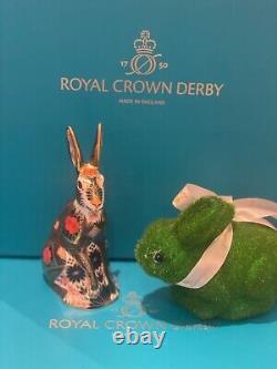 Royal Crown Derby Old Imari Solid Gold Band Hare paperweight 1st Quality #1