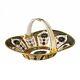 Royal Crown Derby Old Imari Solid Gold Band Heather Basket 2nd Quality