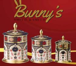 Royal Crown Derby Old Imari Solid Gold Band Large Jar 75oz 1st Quality