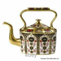 Royal Crown Derby Old Imari Solid Gold Band Large Kettle 2nd Quality