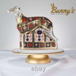 Royal Crown Derby Old Imari Solid Gold Band Lurcher paperweight 1st Quality