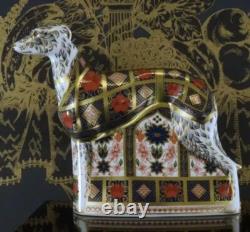 Royal Crown Derby Old Imari Solid Gold Band Lurcher paperweight 1st Quality