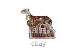 Royal Crown Derby Old Imari Solid Gold Band Lurcher paperweight 1st Quality #1