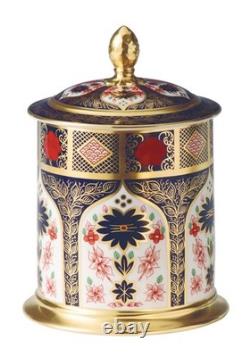 Royal Crown Derby Old Imari Solid Gold Band Medium Jar 50oz 1st Quality