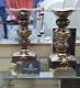 Royal Crown Derby Old Imari Solid Gold Band Pair Of Prestige Candlesticks
