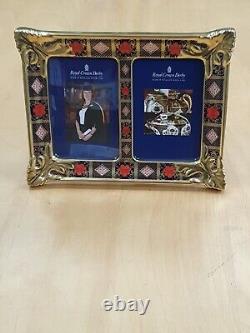 Royal Crown Derby Old Imari Solid Gold Band Picture Frame Double 1st Quality