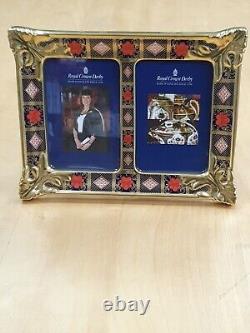 Royal Crown Derby Old Imari Solid Gold Band Picture Frame Double 1st Quality