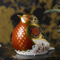 Royal Crown Derby Old Imari Solid Gold Band Robin New Paperweight 1st Quality