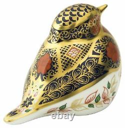 Royal Crown Derby Old Imari Solid Gold Band Robin New Paperweight 1st Quality