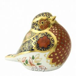 Royal Crown Derby Old Imari Solid Gold Band Robin Paperweight