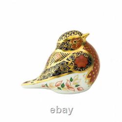 Royal Crown Derby Old Imari Solid Gold Band Robin Paperweight