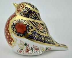 Royal Crown Derby Old Imari Solid Gold Band Robin Paperweight New'1st