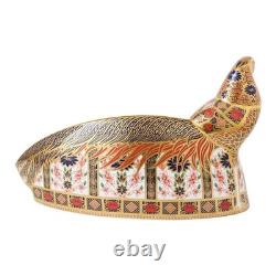 Royal Crown Derby Old Imari Solid Gold Band Royal Pheasant Paperweight Limited