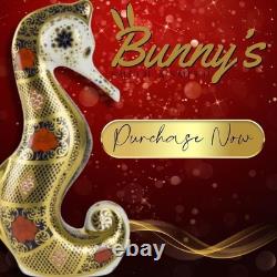 Royal Crown Derby Old Imari Solid Gold Band Seahorse 1st quality