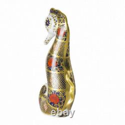Royal Crown Derby Old Imari Solid Gold Band Seahorse Paperweight 2nd Quality