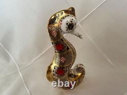 Royal Crown Derby Old Imari Solid Gold Band Seahorse Paperweight RRP £325