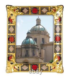 Royal Crown Derby Old Imari Solid Gold Band Small Photo Frame for 5 x 7 photo