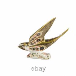 Royal Crown Derby Old Imari Solid Gold Band Swallow Paperweight 2nd Quality