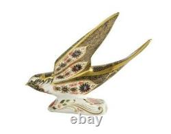 Royal Crown Derby Old Imari Solid Gold Band Swallow Paperweight New 1st Quality