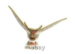 Royal Crown Derby Old Imari Solid Gold Band Swallow Paperweight New 1st Quality