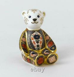 Royal Crown Derby Old Imari Solid Gold Band Teddy Bear Paperweight 10.6cm high