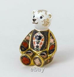 Royal Crown Derby Old Imari Solid Gold Band Teddy Bear Paperweight 10.6cm high