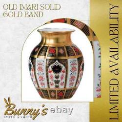 Royal Crown Derby Old Imari Solid Gold Band Tulip Vase 24cm high 1st Quality