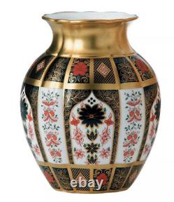 Royal Crown Derby Old Imari Solid Gold Band Tulip Vase 24cm high 1st Quality