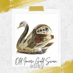 Royal Crown Derby Old Imari Solid Gold band Swan paperweight 1st Quality