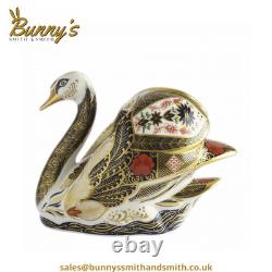 Royal Crown Derby Old Imari Solid Gold band Swan paperweight 1st Quality