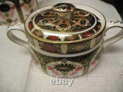 Royal Crown Derby Old Imari Sugar Bowl w Lid & Creamer Never Used Mint Condition