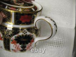 Royal Crown Derby Old Imari Sugar Bowl w Lid & Creamer Never Used Mint Condition