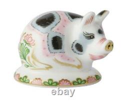 Royal Crown Derby Old Spot Piglet Small Pig Paperweight New 1st Quality