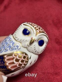 Royal Crown Derby Owl paperweight 1st Quality with gold stopper