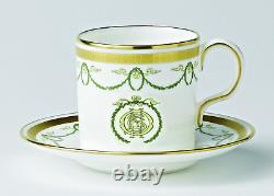 Royal Crown Derby PAIR TITANIC COFFEE CUPS & SAUCERS White Star Logo