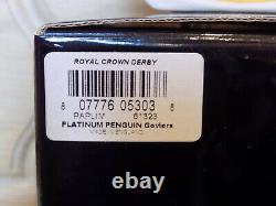 Royal Crown Derby PLATINUM PENGUIN (Goviers) Gold Stopper & Boxed