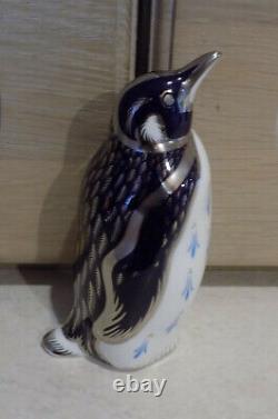 Royal Crown Derby PLATINUM PENGUIN (Goviers) Gold Stopper & Boxed