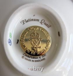 Royal Crown Derby PLATINUM QUAIL PAPERWEIGHT Rare Ltd Ed of 500 Gold Stopper