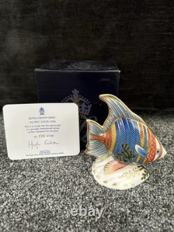 Royal Crown Derby Pacific Angel Fish Limited Edition Porcelain Figurine, Box