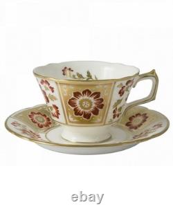 Royal Crown Derby Panel Red Tea Cup & Saucer