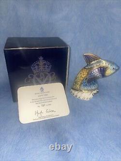 Royal Crown Derby Paper Weight Guppy Fish L/Edition (Gold Button)