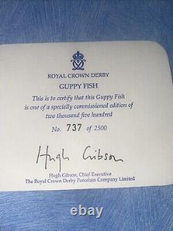 Royal Crown Derby Paper Weight Guppy Fish L/Edition (Gold Button)