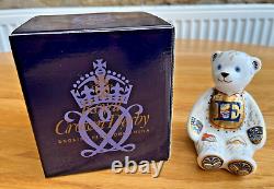 Royal Crown Derby Paperweight Alphabet Bear'E' Teddy Gold Stopper BNIB