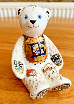 Royal Crown Derby Paperweight Alphabet Bear'E' Teddy Gold Stopper BNIB