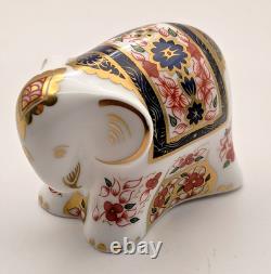 Royal Crown Derby Paperweight Baby 1128 Old Imari Elephant Lucky Charm Ltd Ed