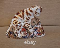 Royal Crown Derby Paperweight. Bengal Tigers & Leopard. Gold Stop. Boxes. Ltd Ed