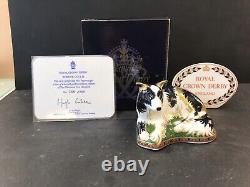 Royal Crown Derby Paperweight Border Collie Ltd Edition Gold Stopper Boxed Cert