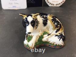 Royal Crown Derby Paperweight Border Collie Ltd Edition Gold Stopper Boxed Cert