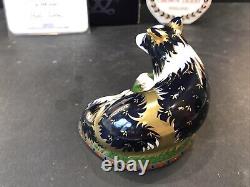 Royal Crown Derby Paperweight Border Collie Ltd Edition Gold Stopper Boxed Cert